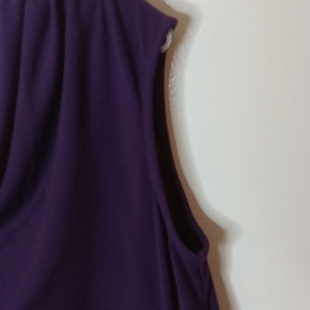 WORTHINGTON Women's Purple sleeveless cowlneck top with embellishment. Small. - Picture 3 of 8